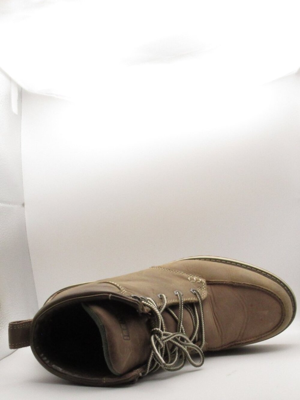 LL Bean Men's Brown Stonington Moc Toe Leather Boots, Size 11 Very Good Cond. - Picture 13 of 14